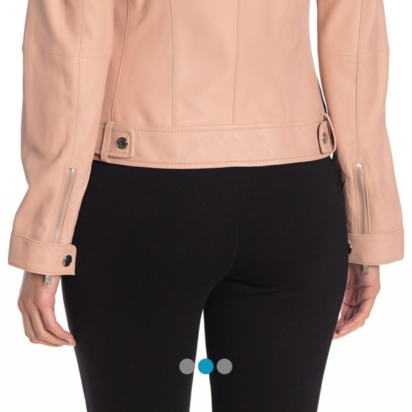 NWT: Front Zip Genuine Leather Jacket - Picture 3 of 5